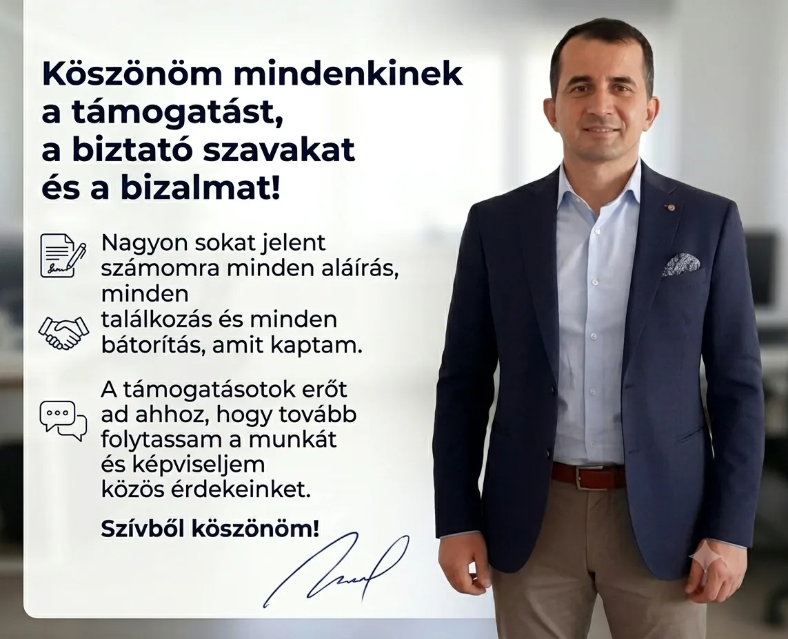 Kaszt István köszöni a támogatást, a biztató szavakat és a bizalmat