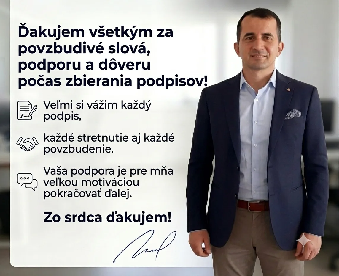Štefan Kaszt ďakuje za podporu a dôveru počas zbierania podpisov